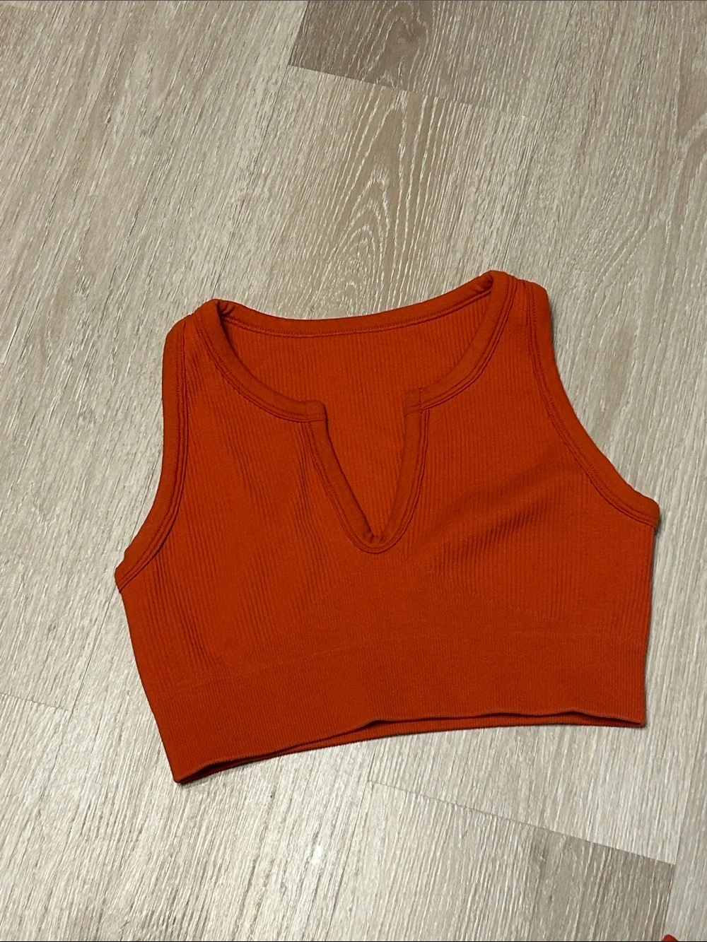 Unbranded Women’s High-Waist Ribbed Seamless Leggings & Bralette Tank Set